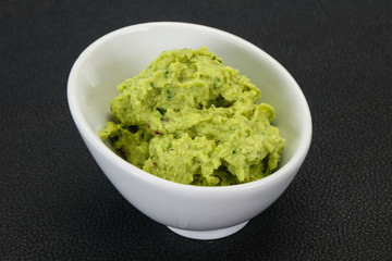 Avocado guacamole sauce with chili pepper