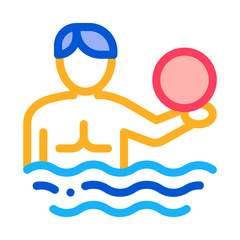 man and volleyball water ball icon vector. man and volleyball water ball sign. color symbol illustration