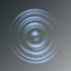 Ripple, splash water waves surface from drop isolated on transparent background. Sound impact effect top view. Vector circle liquid or swirl round texture template..