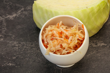 Pickled cabbage - sauerkraut in the bowl