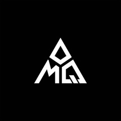 MQ monogram logo with 3 pieces shape isolated on triangle