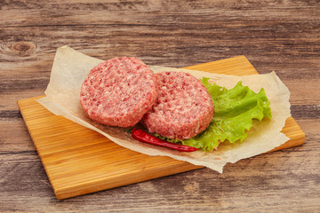 Raw beef cutlet for burger