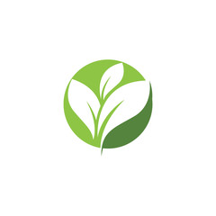 Logos of green Tree leaf ecology nature element