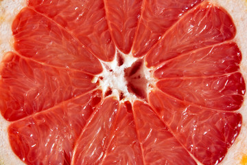 Texture of sliced grapefruit