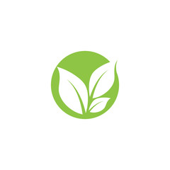 Logos of green Tree leaf ecology nature element