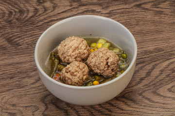 Soup with vegetables and meat balls