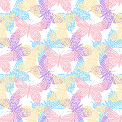 Butterfly seamless pattern vintage style.Design for covers,fabric,textile.Summer background.