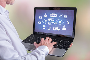 Medical service concept on a laptop