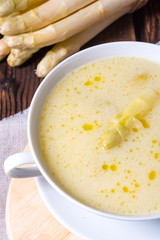 Delicious spring white asparagus soup