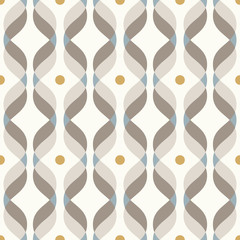 Ogee naadloze vector gebogen patroon, abstracte geometrische achtergrond. Modern behangpatroon uit het midden van de eeuw.