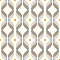 Behang Ogee naadloze vector gebogen patroon, abstracte geometrische achtergrond. Modern behangpatroon uit het midden van de eeuw. © Slanapotam