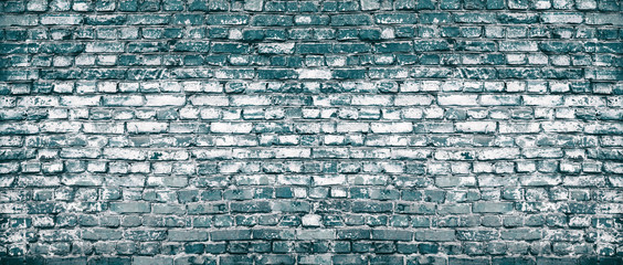 Fototapety  Stary shabby ciemny niebieski cegła ściana duża tekstura. Szorstki granatowy transparent tło. Przemysłowe tło grunge
