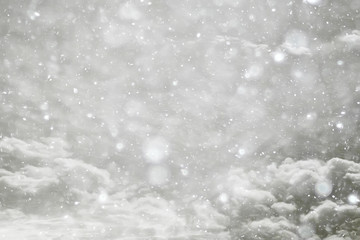 snow sky clouds background abstract / beautiful landscape in the clouds, abstract snowflakes
