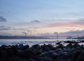 Bridge 25 de Abril in Portugal/ Lisbon