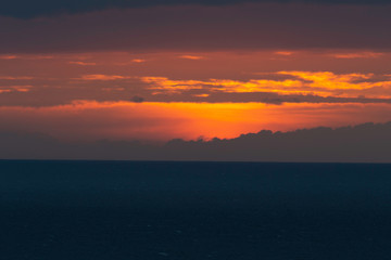 Sunset over the ocean.