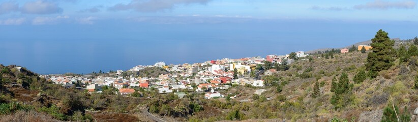 Fototapeta na wymiar Mountain village Chio panorama, Tenerife Island, Canary Islands, Spain.