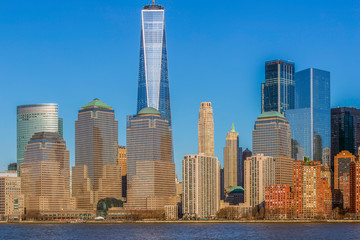 Fototapeta na wymiar View of the skyscrapers in Manhattan, New York, USA