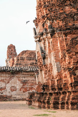 The pagoda is outside the temple wall, Phra Nakhon Si Ayutthaya ,Thailand.