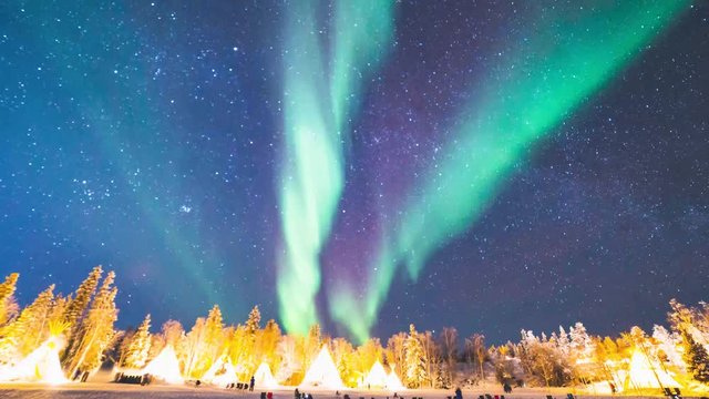 northern light at Yellowknife canada.
Aurora with tipi.