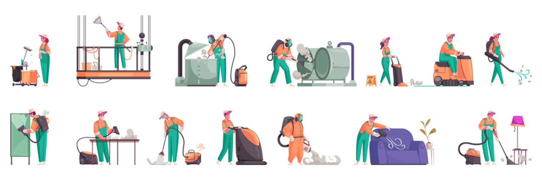 Cleaning Color Icon Set