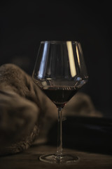 concept alcohol glass / beautiful glass, wine restaurant tasting aged wine