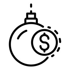 Trade war bomb icon. Outline trade war bomb vector icon for web design isolated on white background