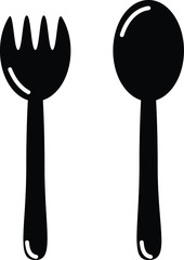 vector illustration of a silhouette of a spoon