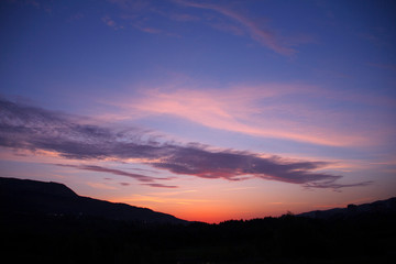 A beautiful sunrise in the mountains.