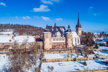 Air view of Ahorn castle