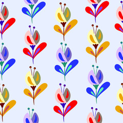 simple flat folk floral seamless pattern for fabric, decoration, wallpaper, background, paper wrapping - 339129505