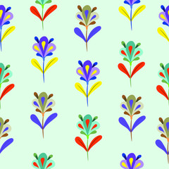Pastel folk floral repeated pattern for textile, fabric, wallpaper, background, paper wrapping  - 339129513