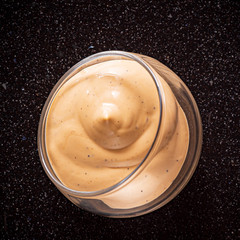 sauce on the black background