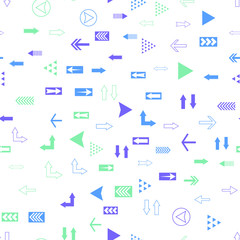 Seamless vector pattern with different arrows. Modern cursor illustration