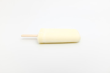 Rod ice cream on white background