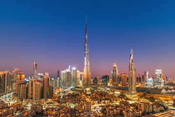 Obraz premium DUBAI - Amazing view on Dubai city center skyline, United Arab Emirates