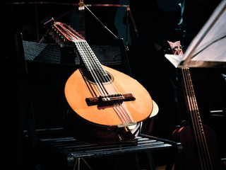 Fototapeta premium Portrait of Guitar on a Chair