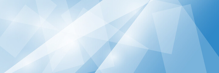 Blue banner with bright transparent white polygons , vector illustration - obrazy, fototapety, plakaty