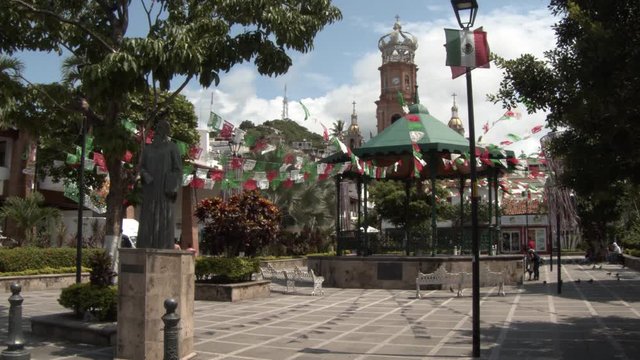 The center of Puerto Vallarta on a sunny day.