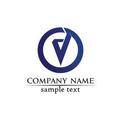  V letters business logo and symbols template