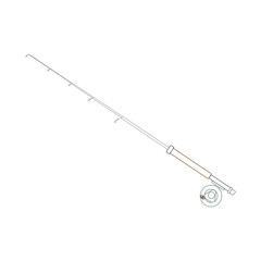 telescopic fishing rod. illustration for web and mobile design.
