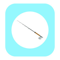 telescopic fishing rod. illustration for web and mobile design.