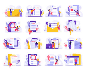 Employment Flat Icons Collection