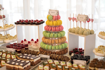 Candy bar with delicious sweets