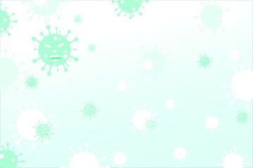 Virus or bacteria icon on light blue background