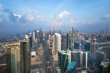 Plakat DUBAI - Amazing view on Dubai city center skyline, United Arab Emirates