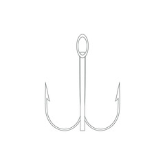hook with three tips accessory for angling. illustration for web and mobile design.