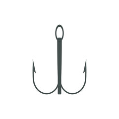 hook with three tips accessory for angling. illustration for web and mobile design.