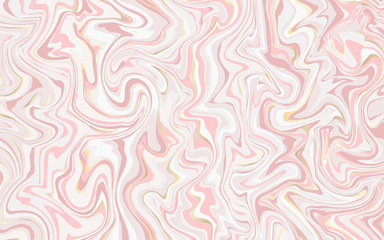 Pink marble background with golden veins. Vector design template with marble texture for invitation, cover, banner, card, pattern, print, web, fabric