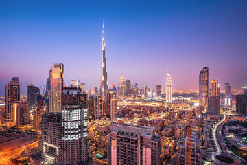 Fototapeta na wymiar Dubai city center view, United Arab Emirates