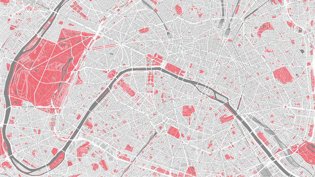 Detailed map of Paris, France